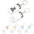 Two-Tone Rectangular LED Flashlight with Split Key Ring